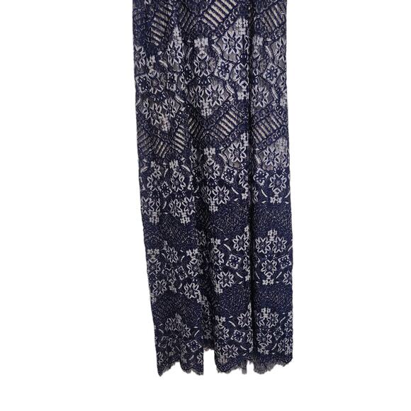 Foxiedox Daleyza Open Back Lace Navy Blue Midi Dress Medium - Picture 9 of 14